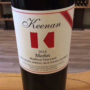 Keenan ‘18 Merlot Mailbox Vineyard