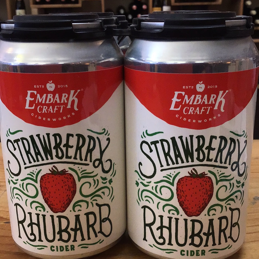 Embark American Strawberry Rhubarb Cider - 4 pk